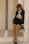 'Margot' knit skirt - Black/Cream