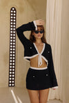 'Margot' knit skirt - Black/Cream